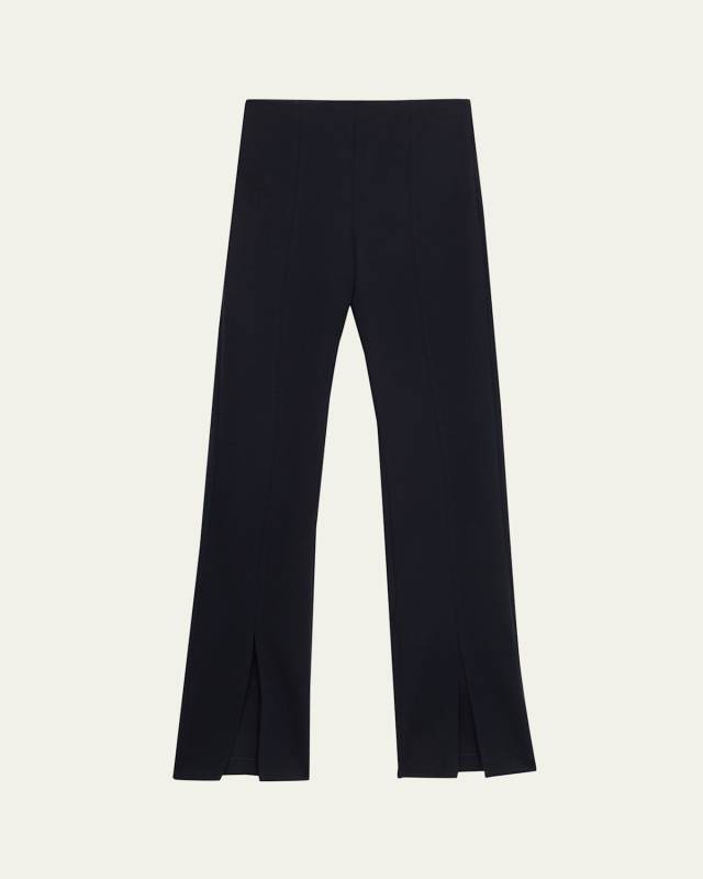 Nebbia Slit-Hem Straight-Leg Wool Pants